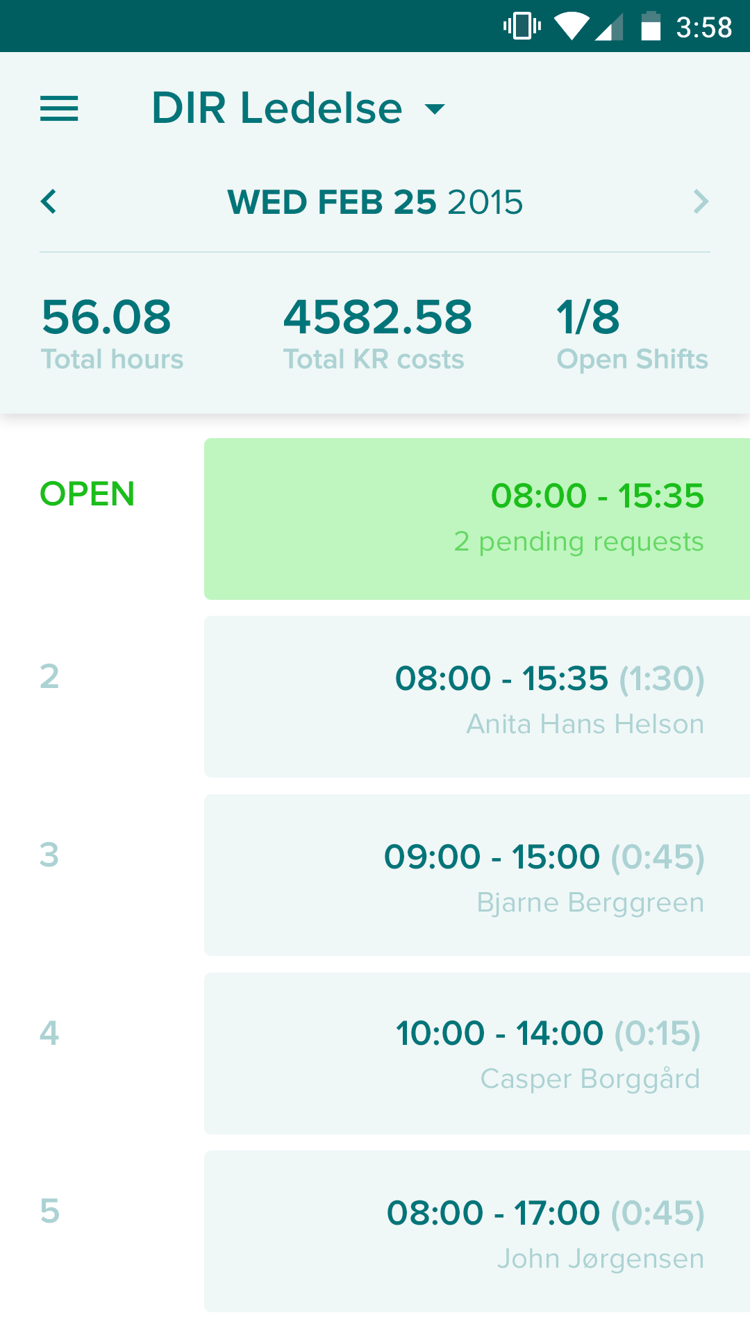 Payday app director ledger detail