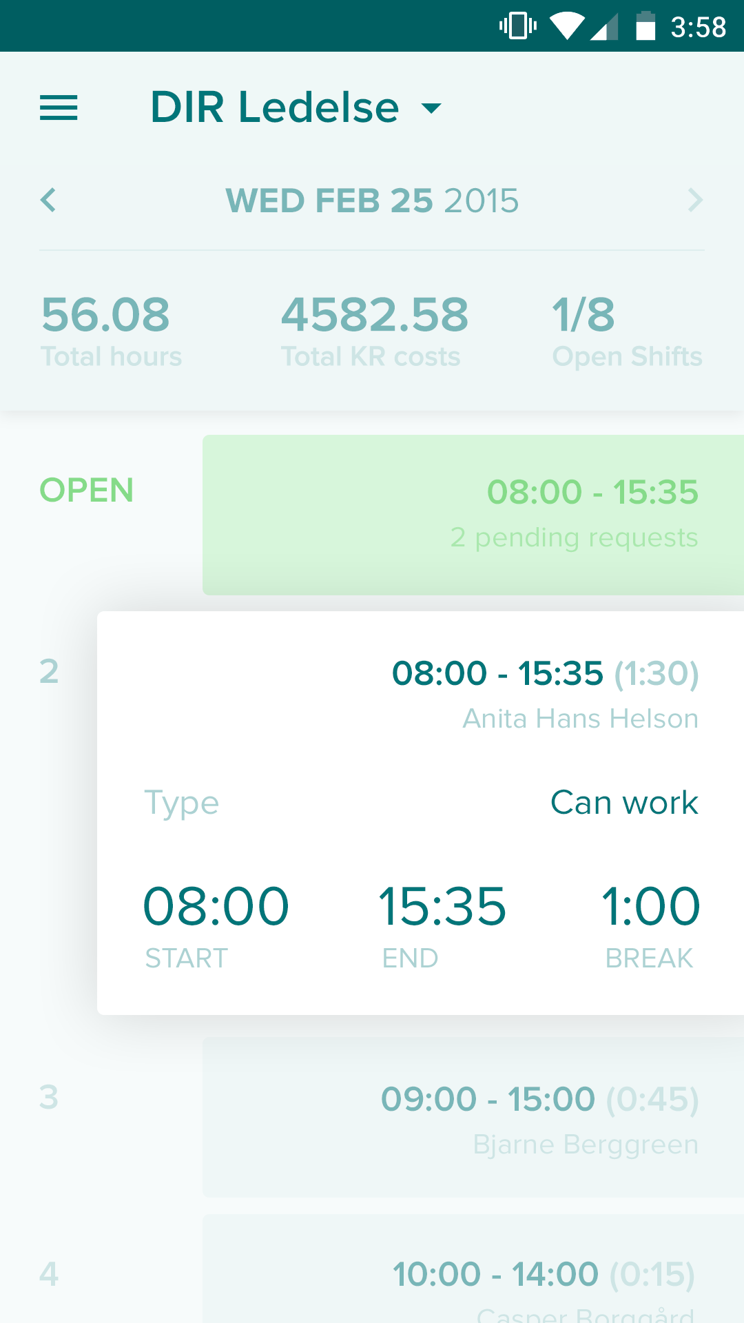 Payday app director ledger list