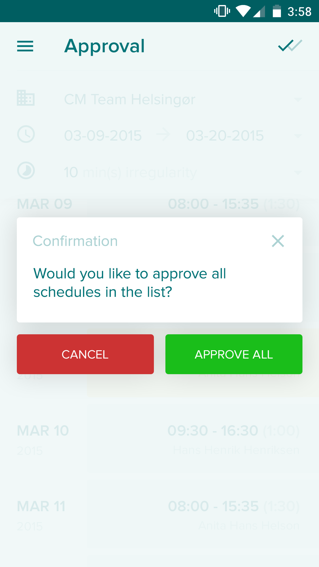 Payday app approval confirmation