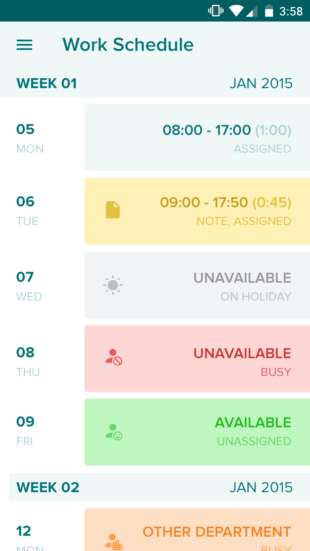 Payday app work schedule